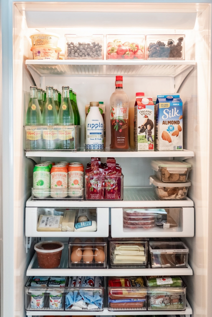Front View of Organized Refrigerator
