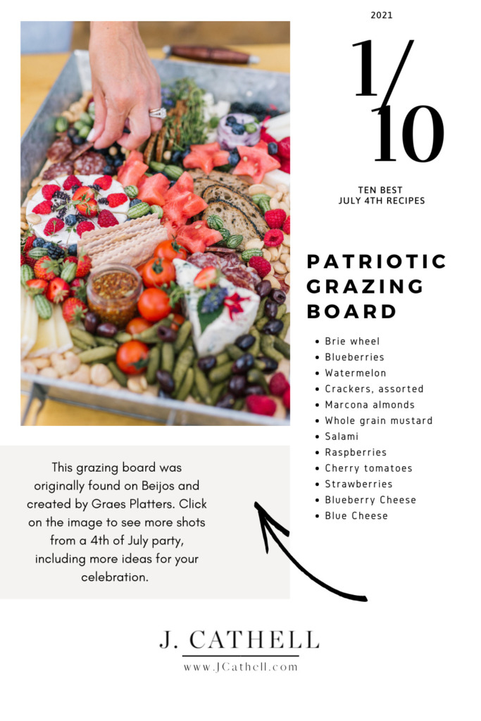 patriotic grazing charcuterie board from the top ten best recipes for the 4th of July