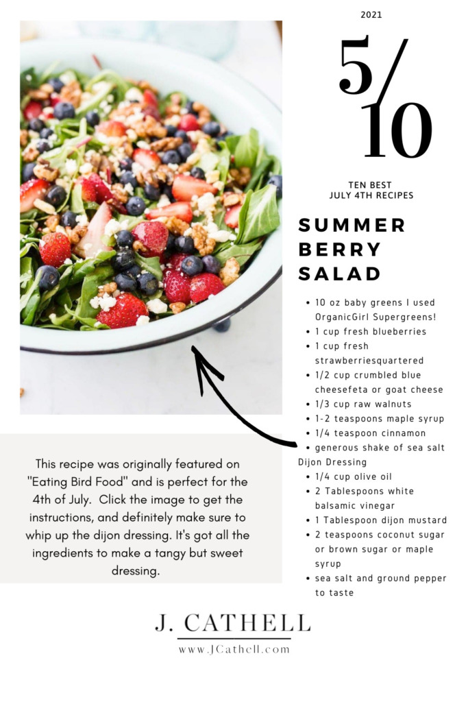 Summer berry salad from the top ten best patriotic recipes for the Fourth of July.