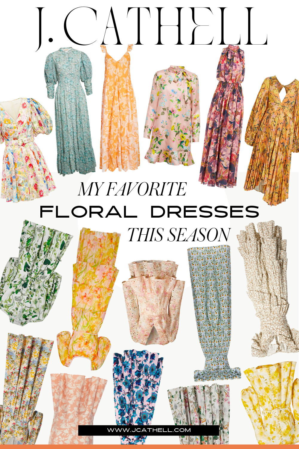 Cover image of curated spring, floral dresses