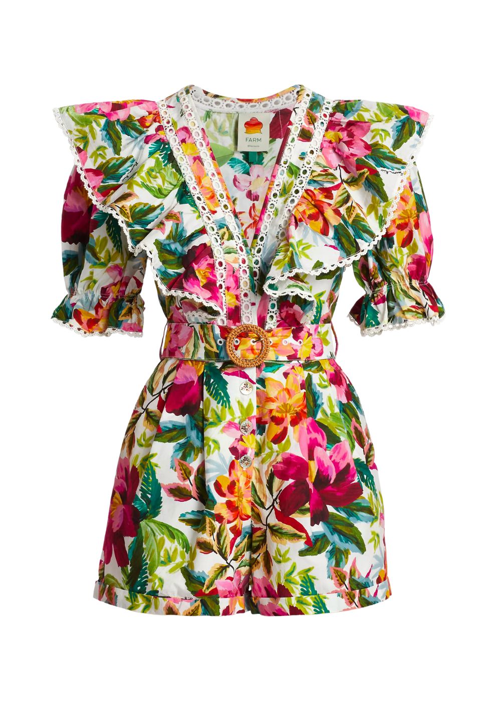 BARCELLINO - Floral Romper - Fawn