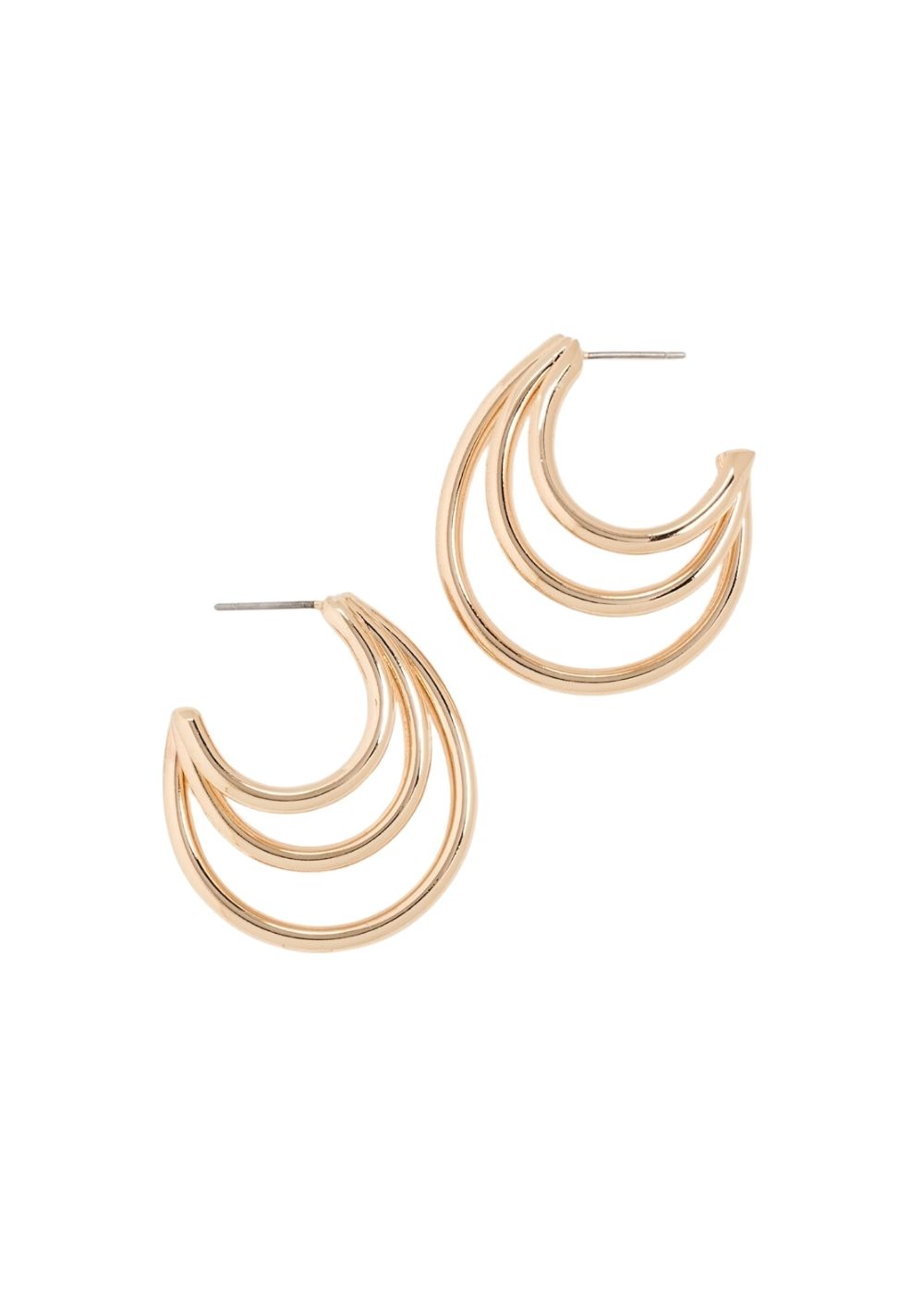 Graduated Hoops Argento vivoo triple graduated hoops,gold - J. Cathell