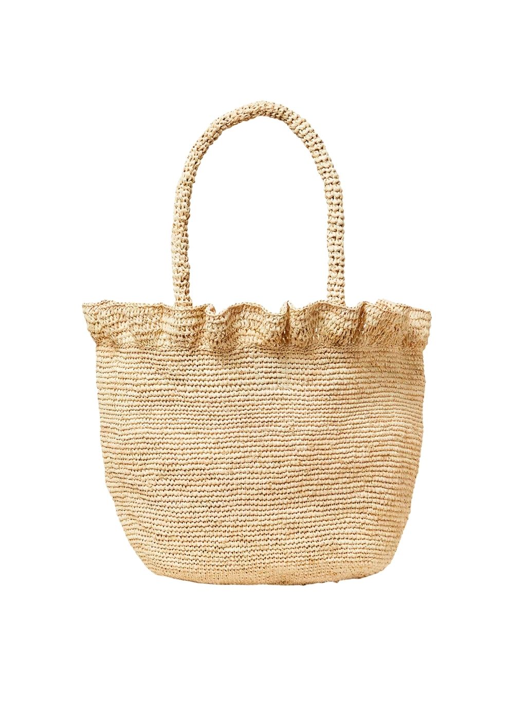 Loeffler Randall raffia ruffle woven tote bag - J. Cathell