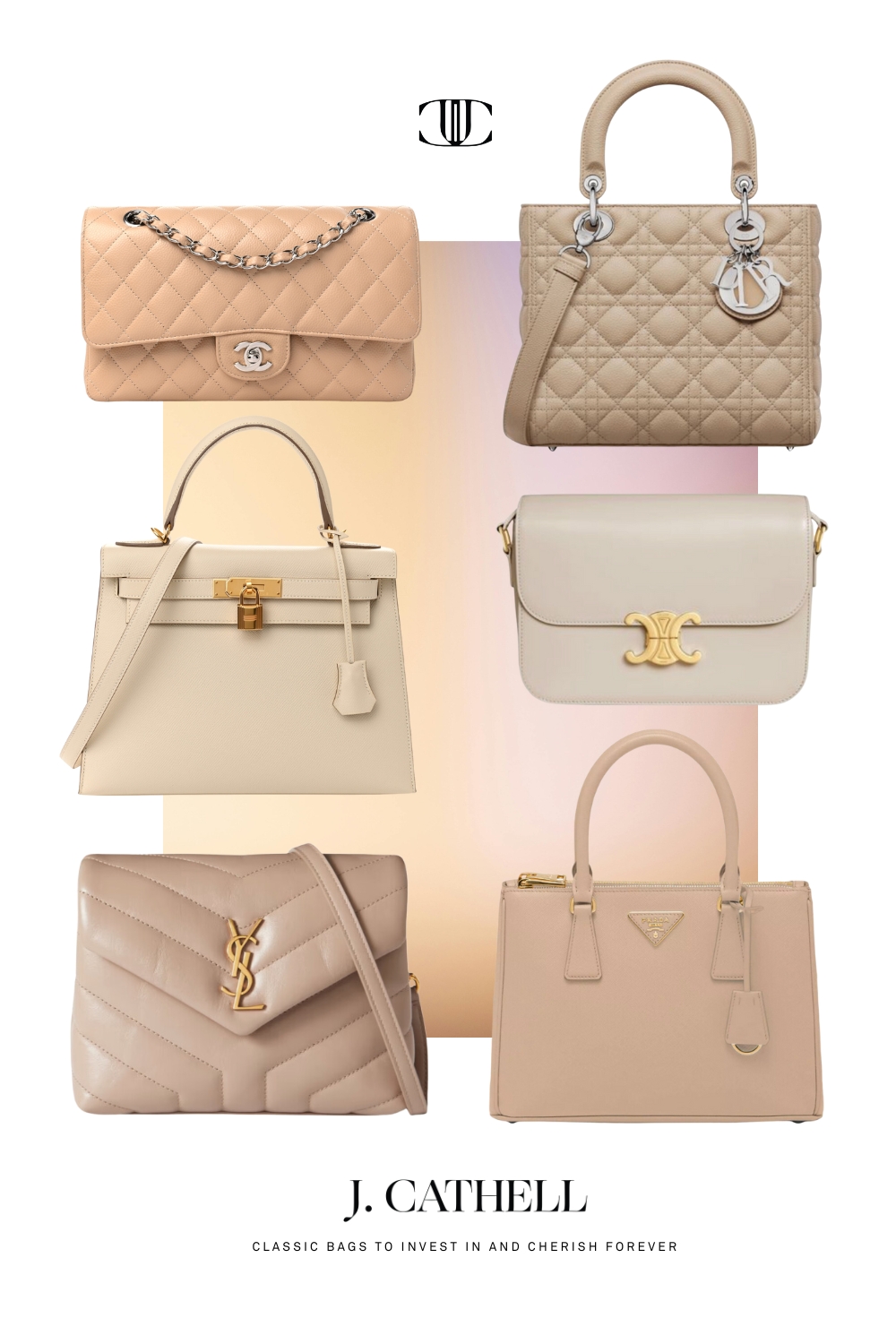 Classic designer handbags from Saint Laurent, Prada, Hermès, Cèline, Dior, Chanel