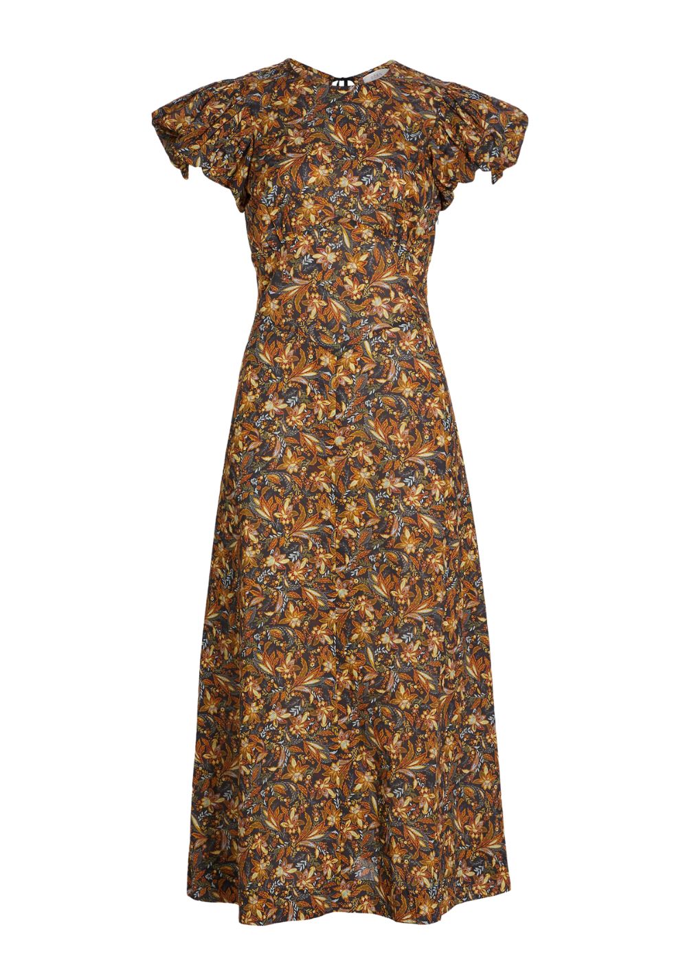 DÔEN,Rhodia Floral Cotton Midi-Dress,Noir Narcissus Floral - J. Cathell